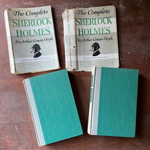 vintage mysteries - The Complete Sherlock Holmes Two Volume Book Set written by Sir Arthur Conan Doyle - view of the front covers