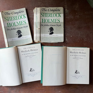 vintage mysteries - The Complete Sherlock Holmes Two Volume Book Set written by Sir Arthur Conan Doyle - view of the title pages
