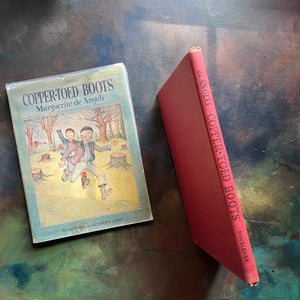 The Copper-Toed Boots written and illustrated by Marguerite de Angeli-first edition-vintage children's biography-chapter book-view of the spine