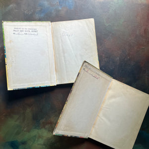 The Developmental Reading Series Book Set published by Lyons and Carnahan-Down Our Way-Stories from Everywhere-vintage school readers - view of the inside covers note the school stamps on each inside cover 