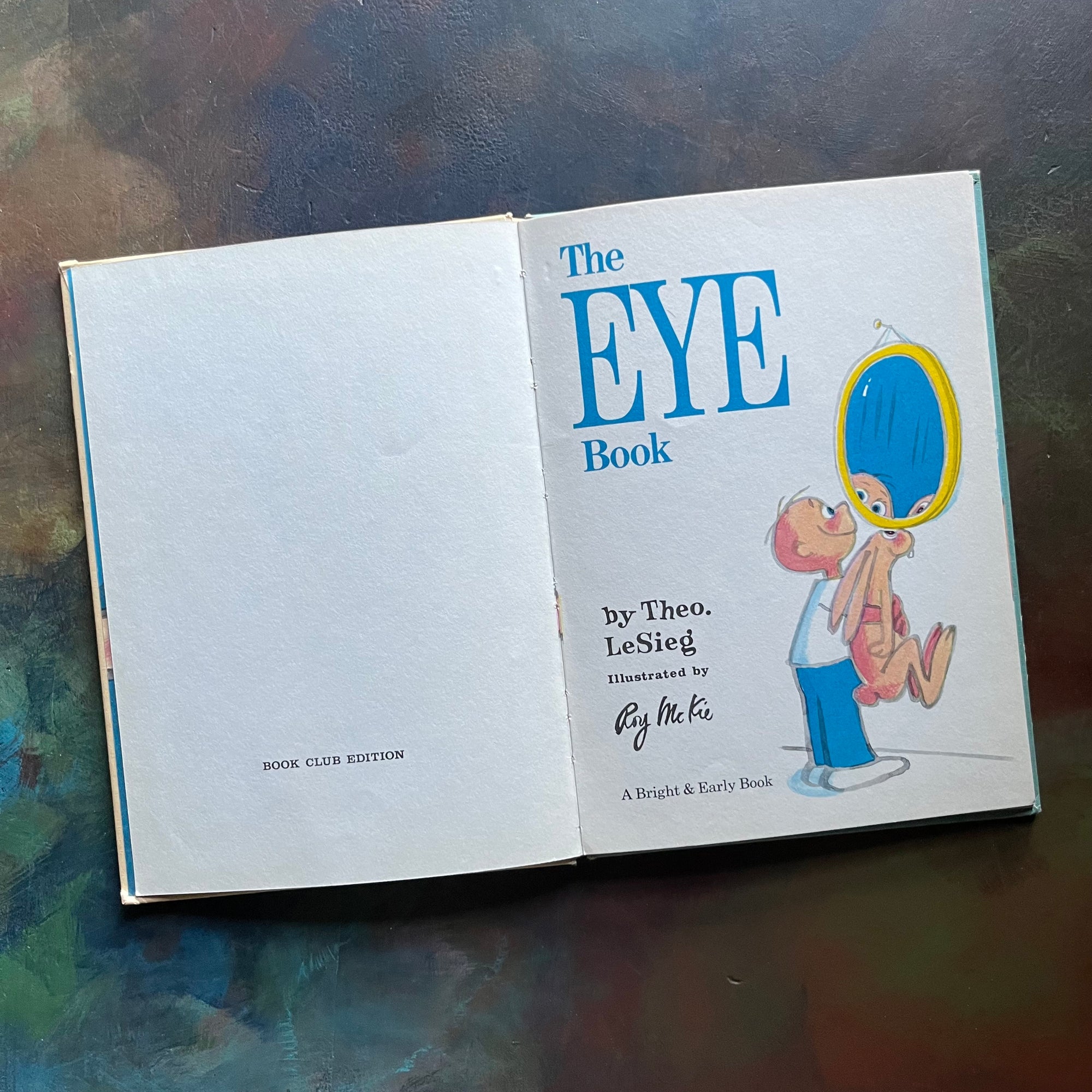The Eye Book by Theo LeSieg-Bright & Early Books for Beginning Beginners-1968 Edition-vintage children's picture book-Dr. Seuss Book-Roy McKie illustrator-view of the title page