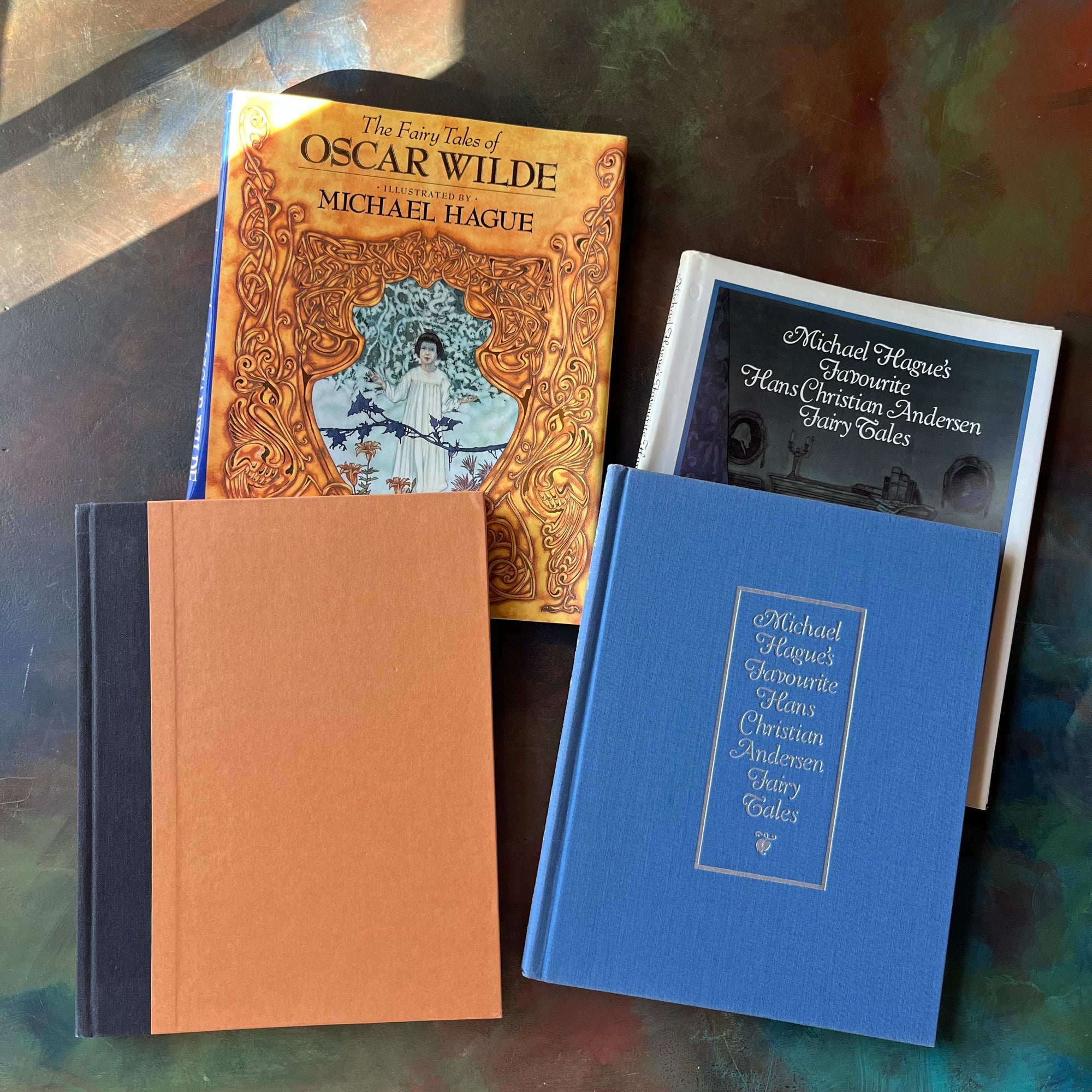 The Fairy Tales of Oscar Wilde & Michael Hague's Favourite Hans Christian Andersen Fairy Tales-Michael Hague illustrations-vintage children's books-view of the front covers