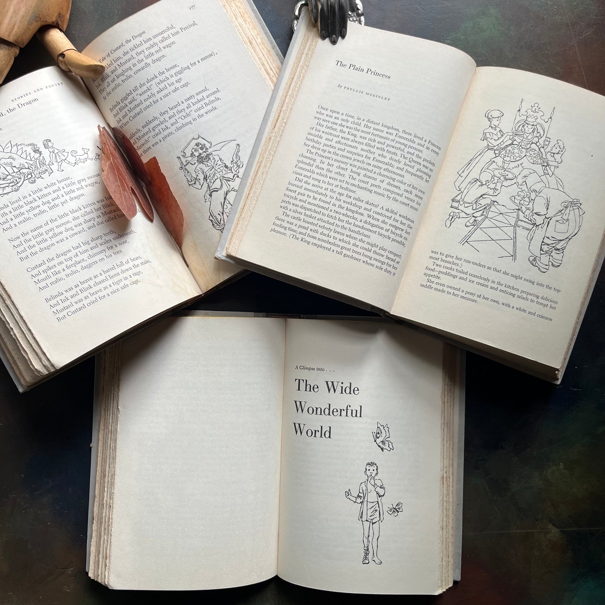 The Family Treasury of Children’s Stories-3 Volume Set-Junior Deluxe Editions-vintage children's stories-edited by Pauline Rush Evans with illustrations by Donald Sibley-view of the illustrattions