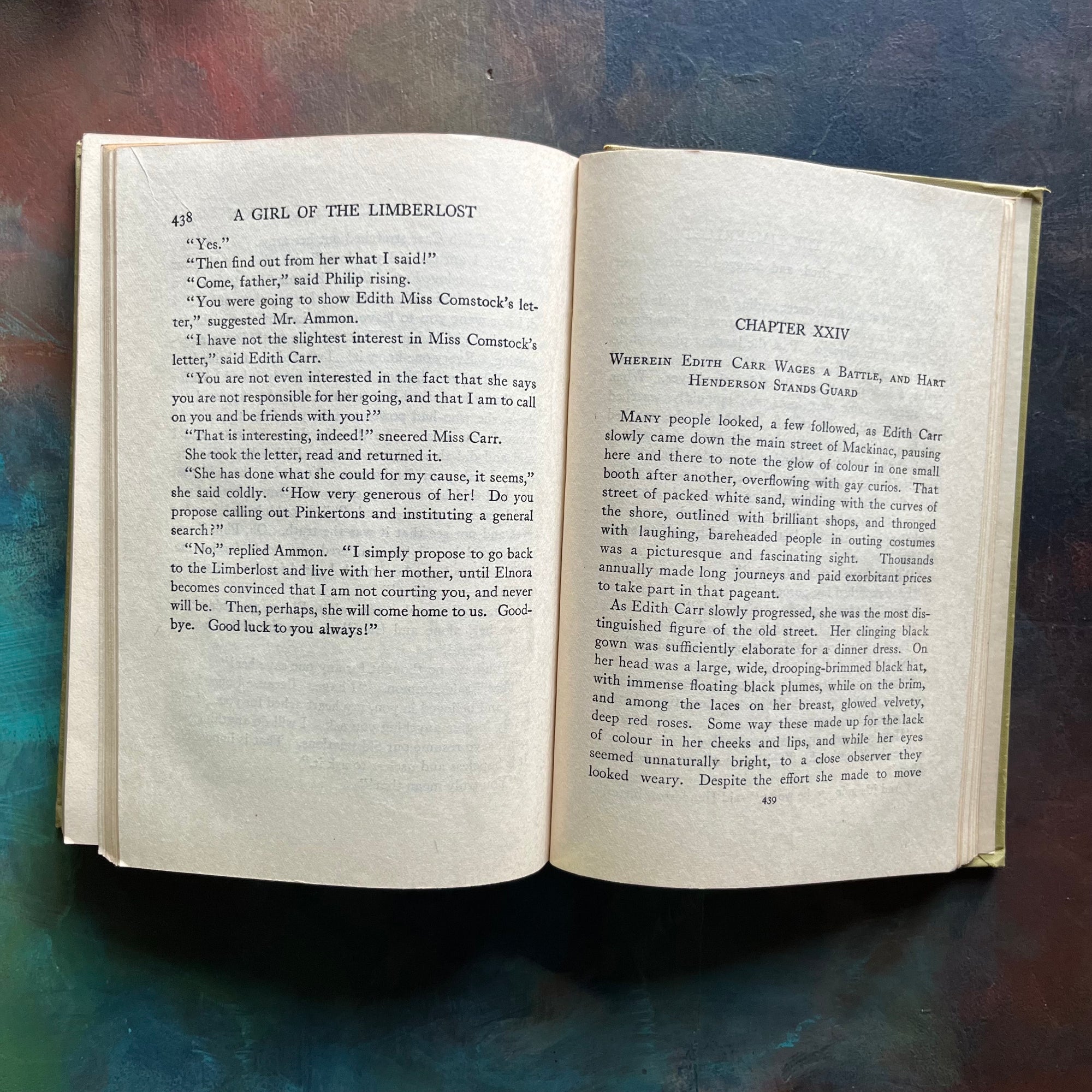 The Girl of the Limberlost-Gene Stratton-Porter-vintage novel-Limberlost of Indiana-view of the inside content