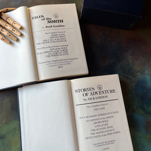 The Jack London Library 2 Volume Set-Tales of the North-Stories of Adventure-Books in Sleeve-Classic American Literature-Gift Book Set-view of the title pages