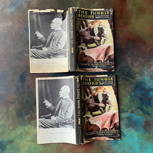 The Jungle Books by Rudyard Kipling Volumes I & II-Junior Illustrated Library Editions-vintage children's classics-view of the outside of the dust jacket's