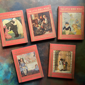 The Little Book House-My Book House Book Set Volumes 3 through 7- edited by Olive Beaupre Miller-1925 Editions-antique children's anthology-view of the front covers