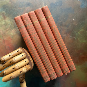 The Little Book House-My Book House Book Set Volumes 3 through 7- edited by Olive Beaupre Miller-1925 Editions-antique children's anthology-view of the spines