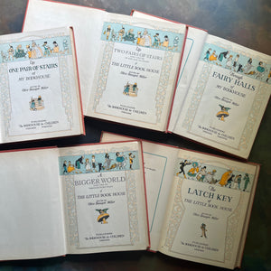 The Little Book House-My Book House Book Set Volumes 3 through 7- edited by Olive Beaupre Miller-1925 Editions-antique children's anthology-view of the title pages