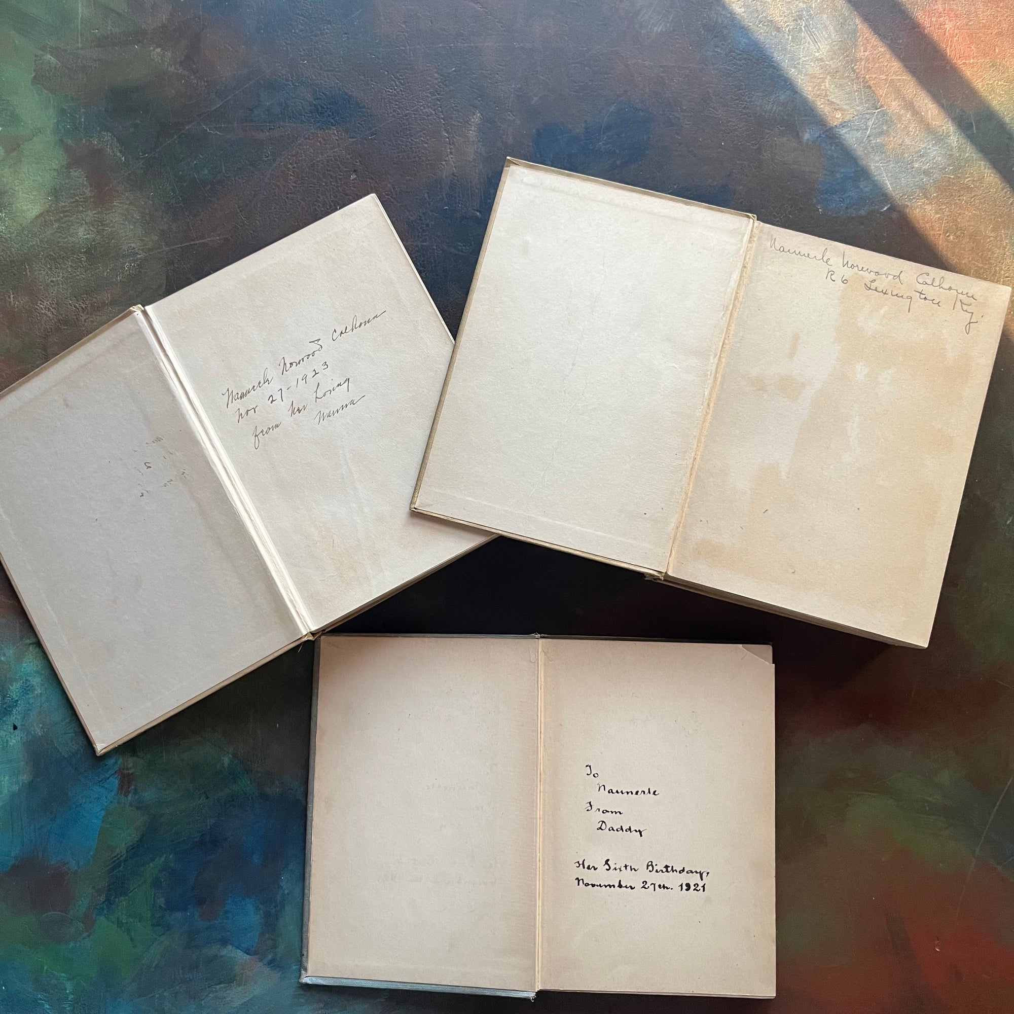 The Little Colonel's Hero, The Little Colonel's House Party, and The Little Colonel-The Cosy Corner Series-Annie Fellows Johnson-vintage children's books-view of the inside covers