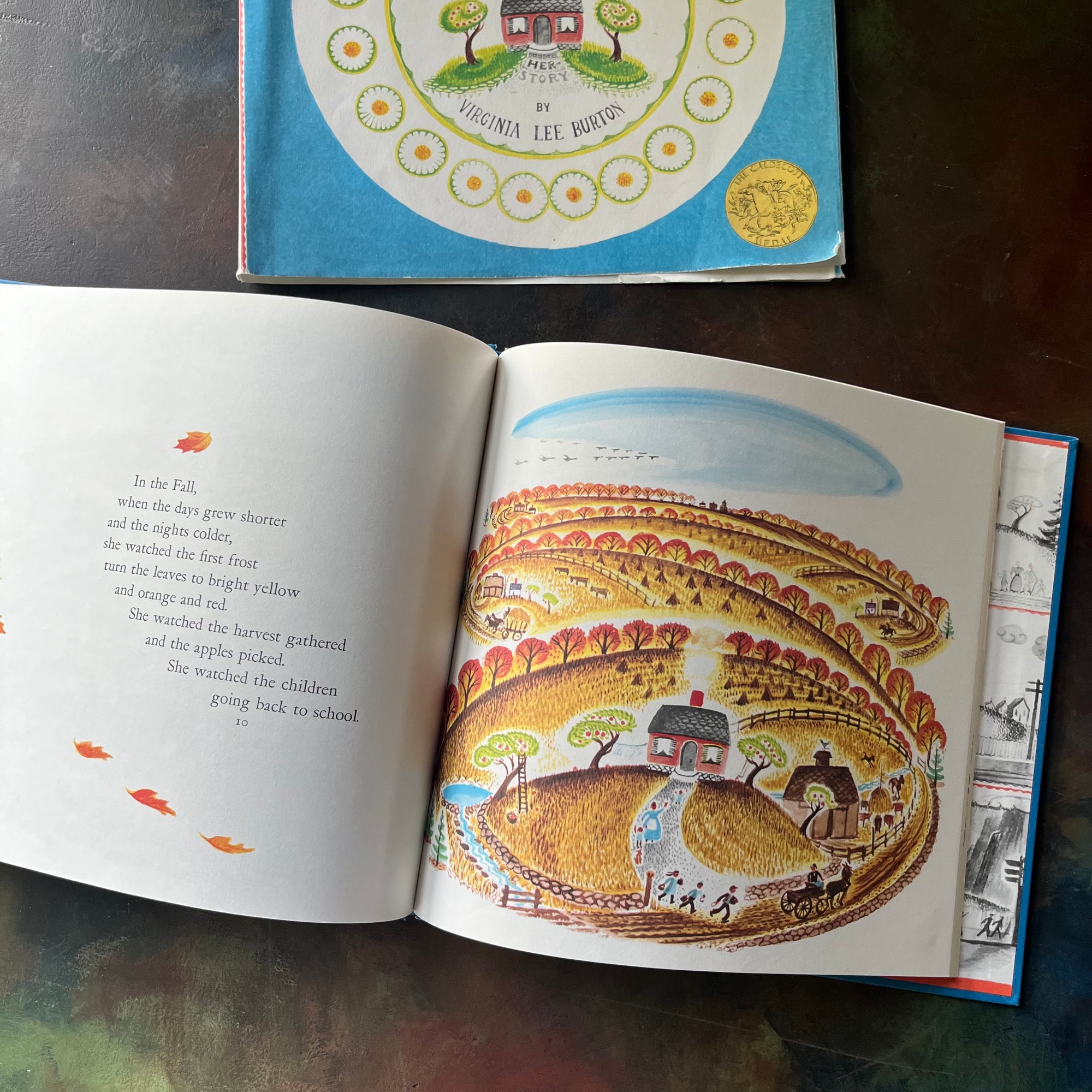 The Little House written & illustrated by Virginia Lee Burton-vintage children's picture book, Caldecott Award Winning Book-view of the illustrations