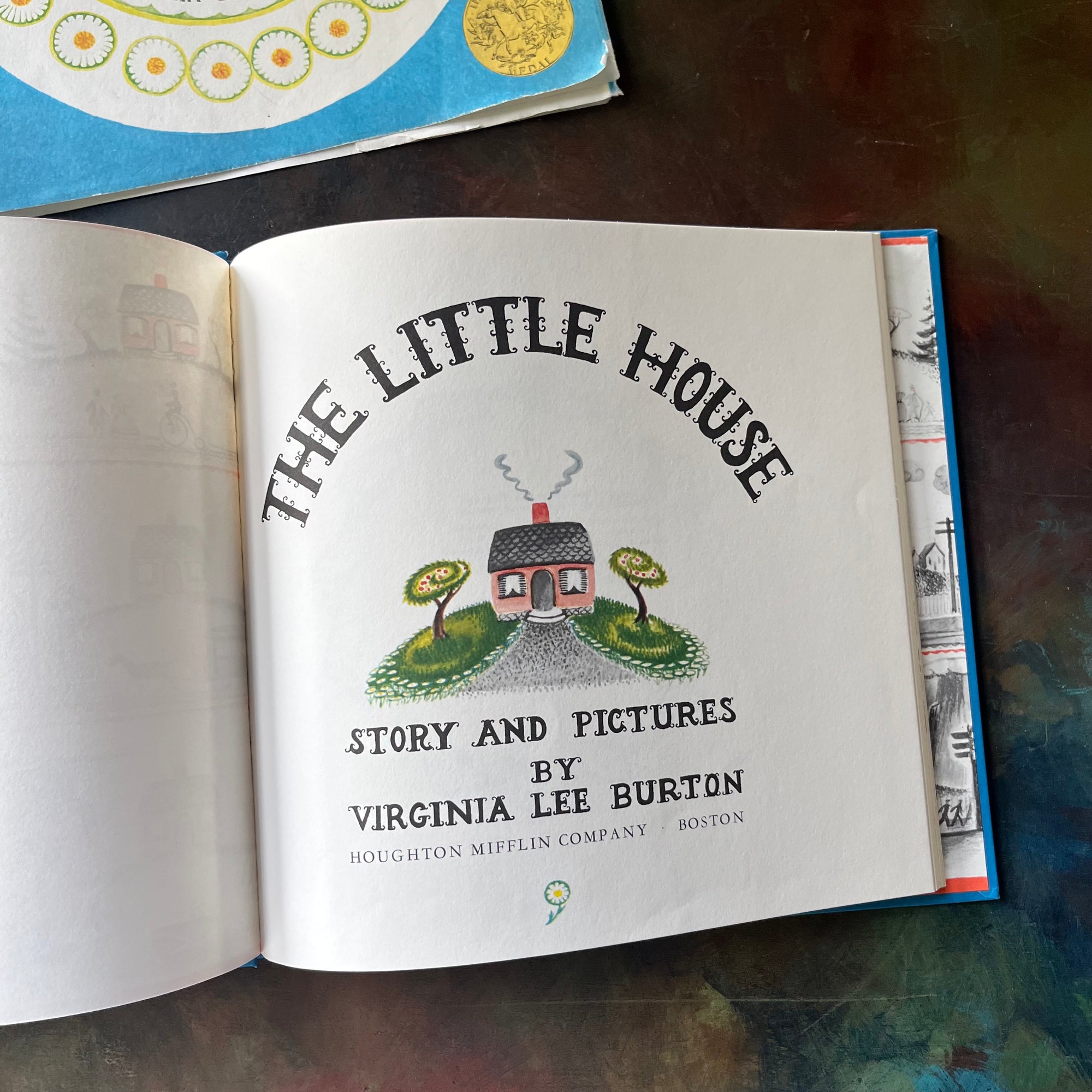 The Little House written & illustrated by Virginia Lee Burton-vintage children's picture book, Caldecott Award Winning Book-view of the title page