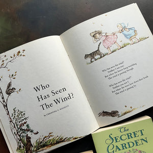 The Little Princess-The Secret Garden-First Poems-More Prayers-Old Fashioned Gifts-Tasha Tudor-vintage children's classics-children's books-view of the illustrations within the pages of First Poems of Childhood