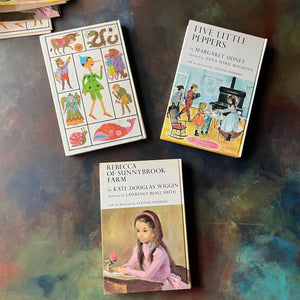The Macmillan Classics-The Adventures of Pinocchio, Five Little Peppers and Rebecca of Sunnybrook Farm-classic children's stories-children's books-view of the back covers
