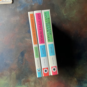 The Macmillan Classics-The Adventures of Pinocchio, Five Little Peppers and Rebecca of Sunnybrook Farm-classic children's stories-children's books-view of the spines