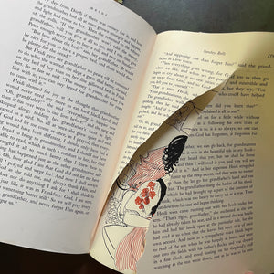 The Macmillan Classics Series-Black Beauty by Anna Sewell-Heidi by Johanna Spyri-children's classic literature-vintage children's books-view of a page tear in Heidi