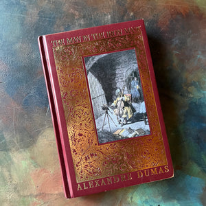 The Man in the Iron Mask by Alexandre Dumas-Trident Press International Leatherbound Collectible Edition-classic literature-gift book-view of the embossed front cover