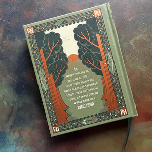 The Merry Adventures of Robin Hood by Howard Pyle-Barnes & Noble Collectible Edition-Leatherbound-classic literature-folklore-English legend-view of the back cover