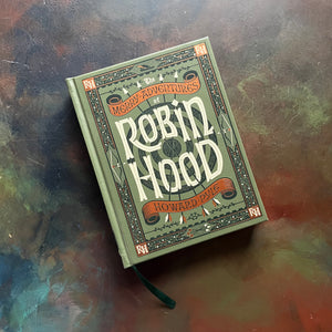 The Merry Adventures of Robin Hood by Howard Pyle-Barnes & Noble Collectible Edition-Leatherbound-classic literature-folklore-English legend-view of the front cover