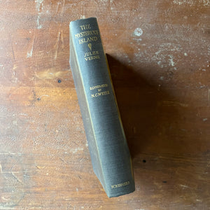The Mysterious Island by Jules Verne with Illustrations by N. C. Wyeth-1951 Charles Scribner's Sons Edition-vintage classic children's literature-view of the spine