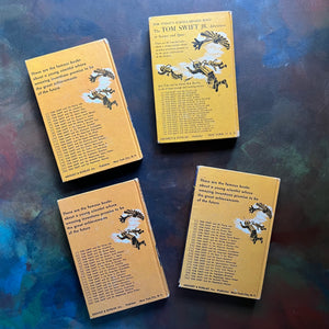 The New Tom Swift Jr. Adventures Book Set by Victor Appleton II-Volumes 13-16-vintage children's sci fi books-view of the back covers