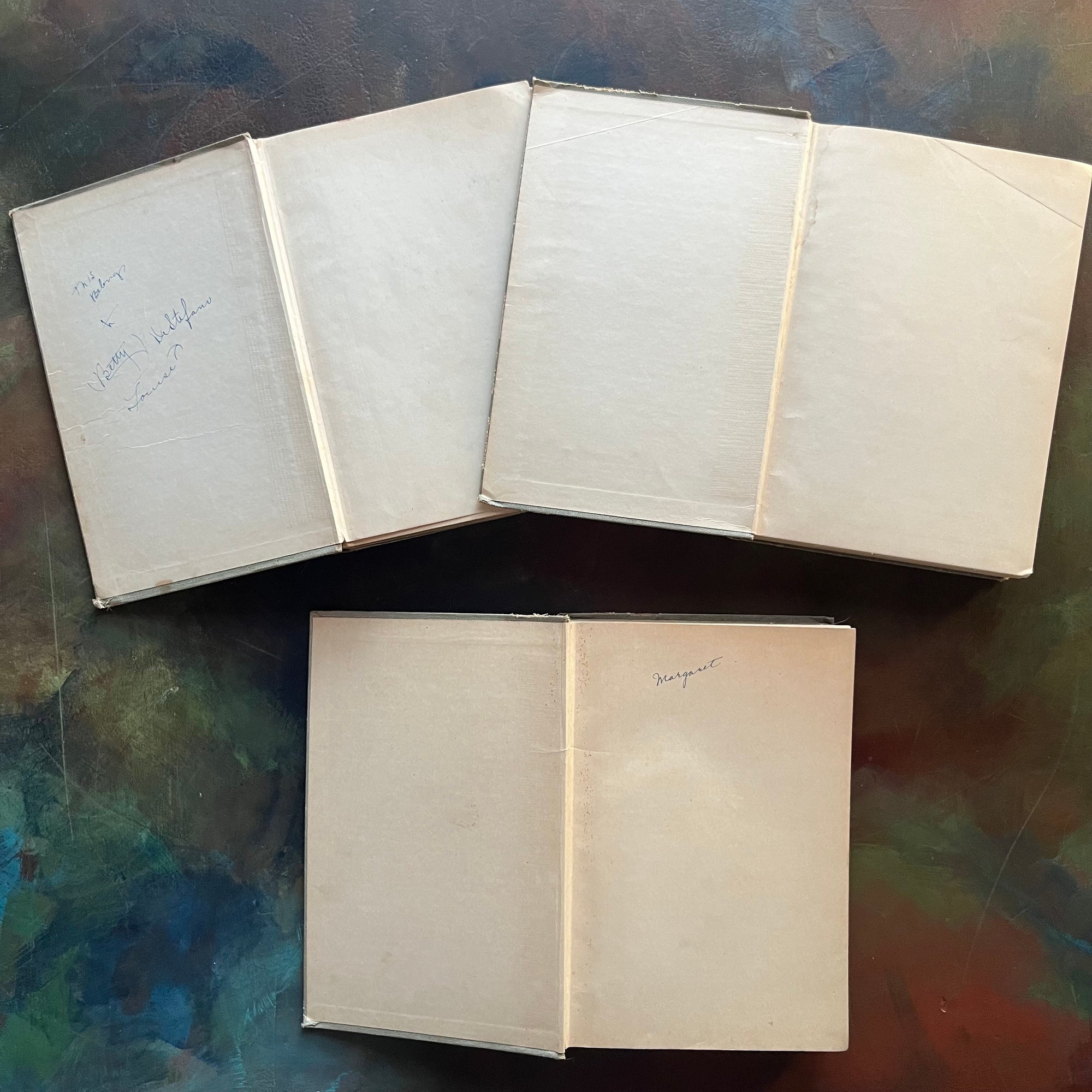 The Outdoor Girls on Cape Cod-The Outdoor Girls at Foaming Falls-The Outdoor Girls in the Saddle-Laura Lee Hope-vintage adventure books for girls-view of the inside covers