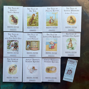  The Peter Rabbit Library Complete 23 Volume Set Written & Illustrated by Beatrix Potter-classic children's stories-children's bookshelf must have-view of the remaining front covers in the set