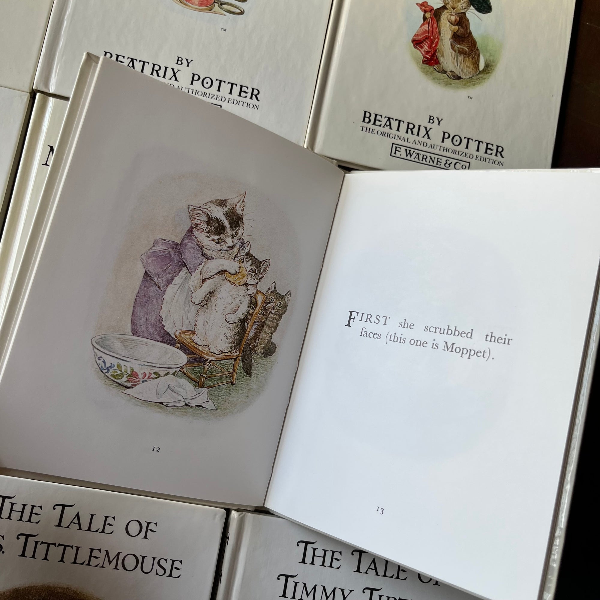 The Peter Rabbit Library by Beatrix Potter-Books 1 through 12-vintage children's storybooks-children's animal stories-view of the illustrations
