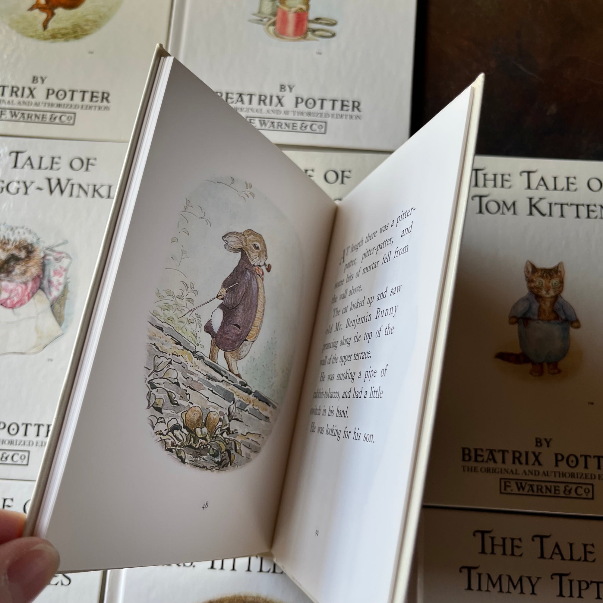 The Peter Rabbit Library by Beatrix Potter-Books 1 through 12-vintage children's storybooks-children's animal stories-view of the illustrations