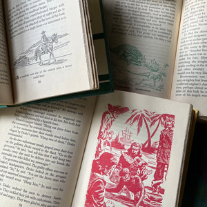 The Real Books About Series Book Set-Horses-Ships-Pirates-Cowboys-Prehistoric Life-vintage children's living history books-view of the illustrations