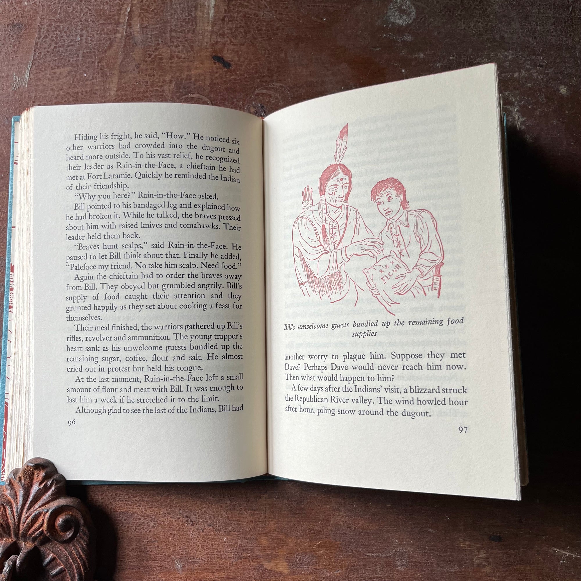 vintage children's book, vintage history book, biography, The Real Book About Series - The Real Book About Buffalo Bill by Adolph Regli with illustrations by Robert J. Lee - view of the illustrations
