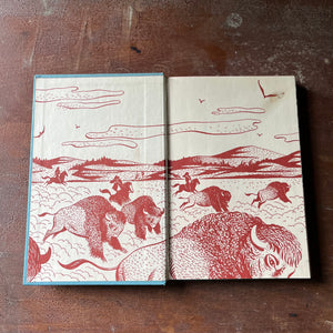 vintage children's book, vintage history book, biography, The Real Book About Series - The Real Book About Buffalo Bill by Adolph Regli with illustrations by Robert J. Lee - view of the inside cover