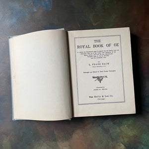 The Royal Book of Oz-L. Frank Baum-Wizard of Oz Book Series-vintage children's chapter book-vintage children's fiction-view of the title page