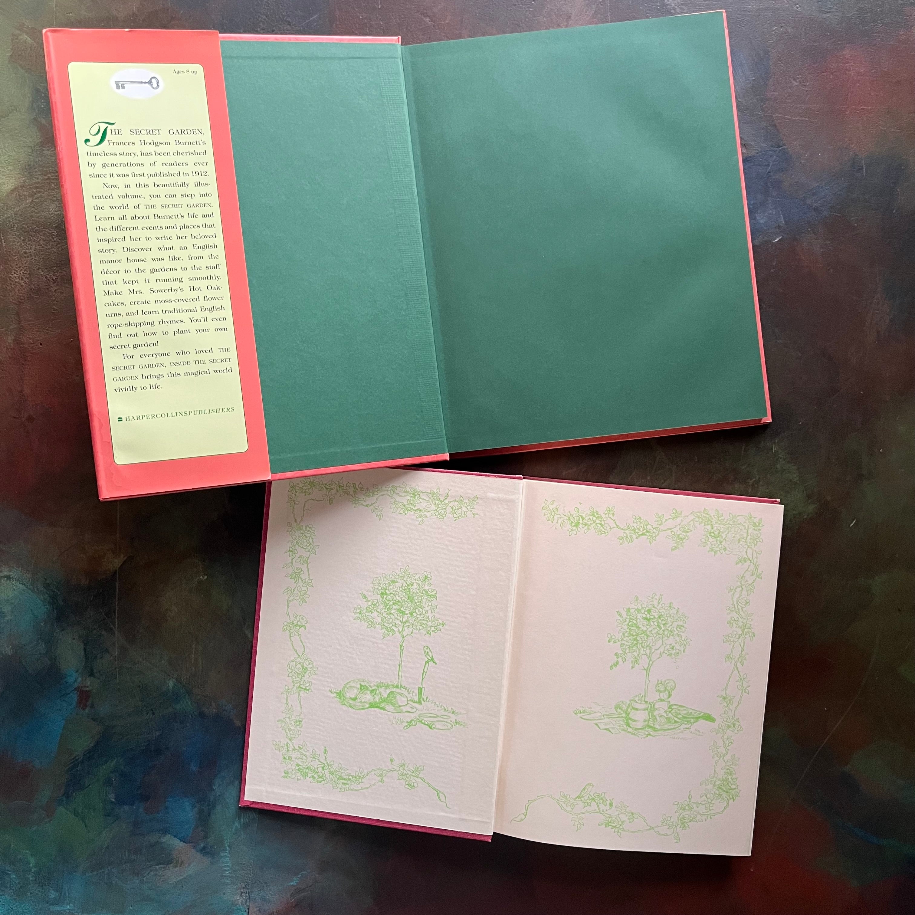 The Secret Garden by Frances Hodgson Burnett-Tasha Tudor Illustrations-Inside The Secret Garden A Treasury of Crafts, Recipes & Activities-view of the inside cover