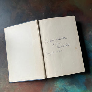 The Spy by James Fenimore Cooper-illustrated by Harold Brett-1924 Riverside Bookshelf Edition-vintage fiction-view of the inside cover with inscription