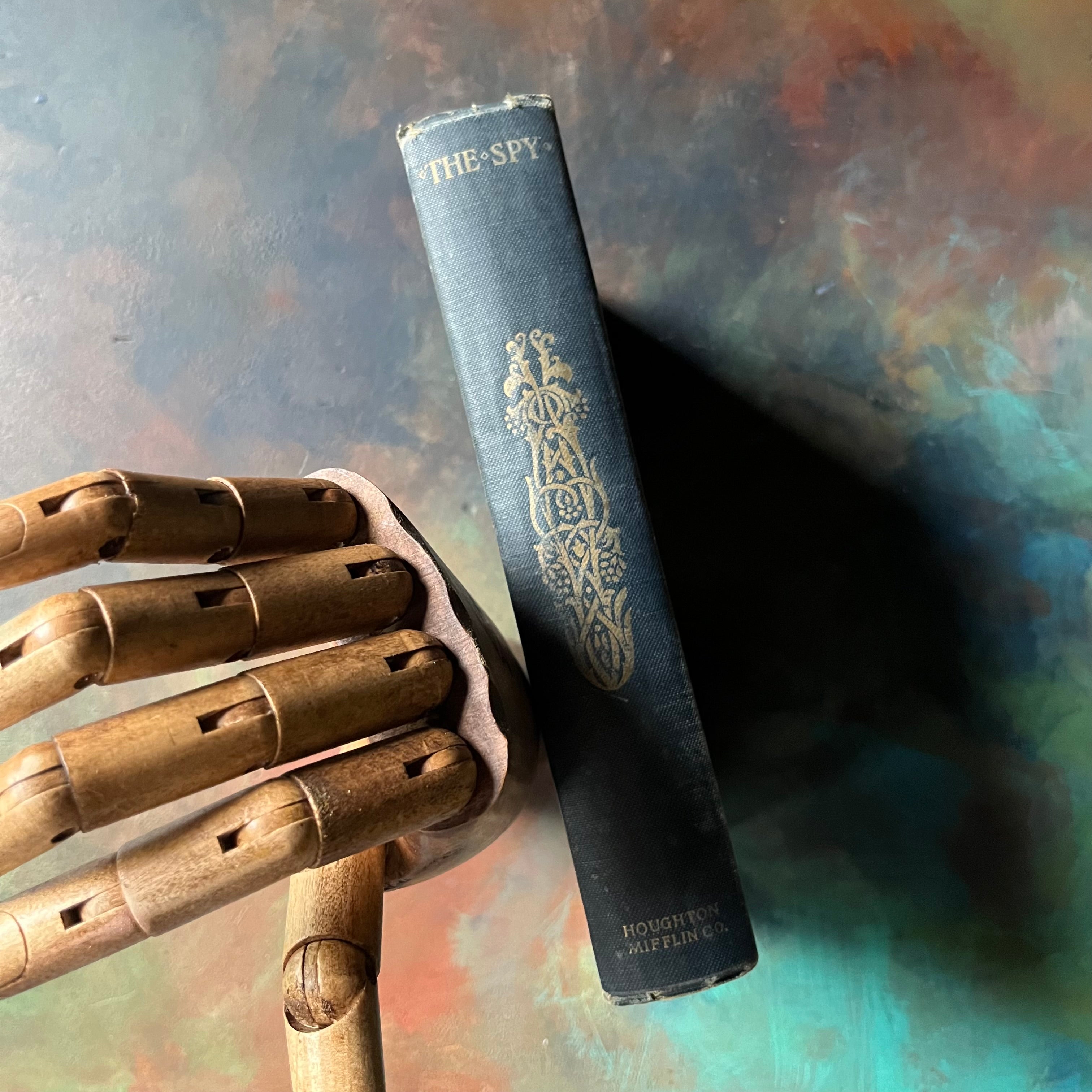 The Spy by James Fenimore Cooper-illustrated by Harold Brett-1924 Riverside Bookshelf Edition-vintage fiction-view of the spine