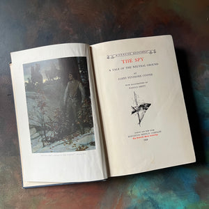 The Spy by James Fenimore Cooper-illustrated by Harold Brett-1924 Riverside Bookshelf Edition-vintage fiction-view of the title page & frontispiece