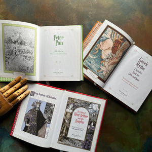 The Story of King Arthur and His Knights-Peter Pan-Greek Myths A Wonder Book for Girls and Boys-Barnes and Noble Leatherbound Collectible Classic Editions-view of the title pages