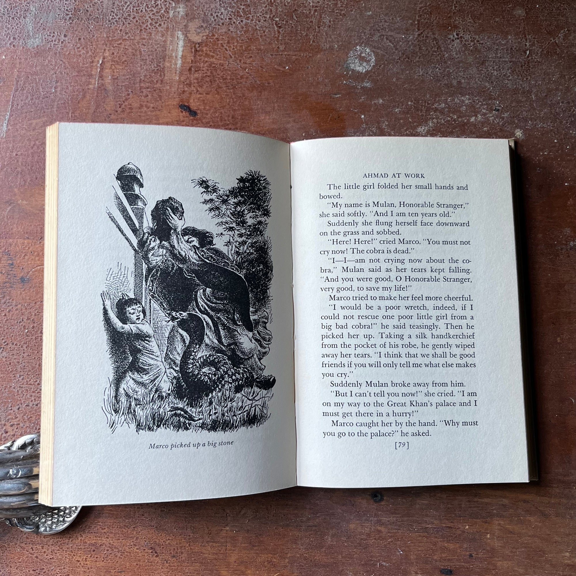 vintage children's history book, Signature Series Children's History Book - The Great Events in the Life of Marco Polo written by Olive Price with illustrations by Federico Castellon - view of the illustrations