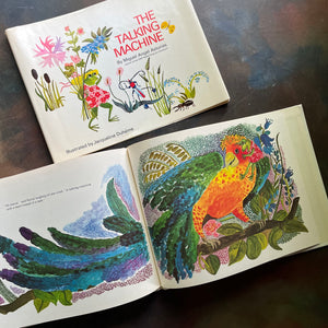 The Talking Machine written by Miguel Angfel Asturias with illustrations by Jacqueline Duheme-1971 First Edition-vintage Children's Picture Book-view of the illustrations