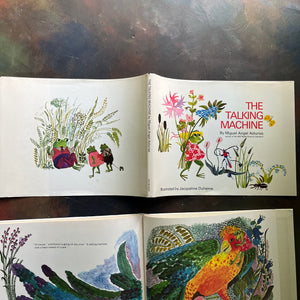The Talking Machine written by Miguel Angfel Asturias with illustrations by Jacqueline Duheme-1971 First Edition-vintage Children's Picture Book-view of the outside of the dust jacket