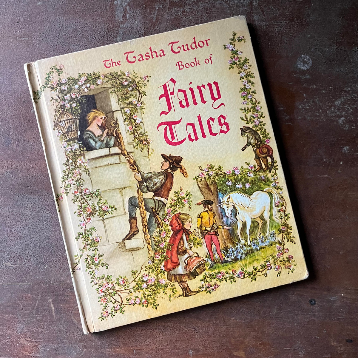 vintage children's book, vintage fairy tales, vintage short stories for children, homeschool library - The Tasha Tudor Book of Fairy Tales selected, edited & illustrated by Tasha Tudor - view of the front cover