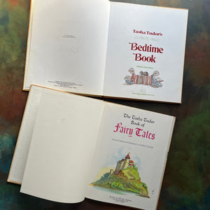The Tasha Tudor Book of Fairy Tales & Tasha Tudor's Bedtime Book-classic children's stories-view of the title pages