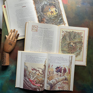The Tasha Tudor Book of Fairy Tales, Tasha Tudor's Bedtime Book & The Treasury of Stories for Children-vintage children's stories-view of the full-color illustrations