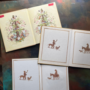 The Tasha Tudor Book of Fairy Tales, Tasha Tudor's Bedtime Book & The Treasury of Stories for Children-vintage children's stories-view of the inside covers