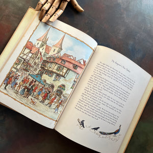 The Tasha Tudor Book of Fairy Tales selected, edited & illustrated by Tasha Tudor-vintage children's book-vintage fairy tales-vintage short stories-view of the full-page, full-color illustrations by Tasha Tudor