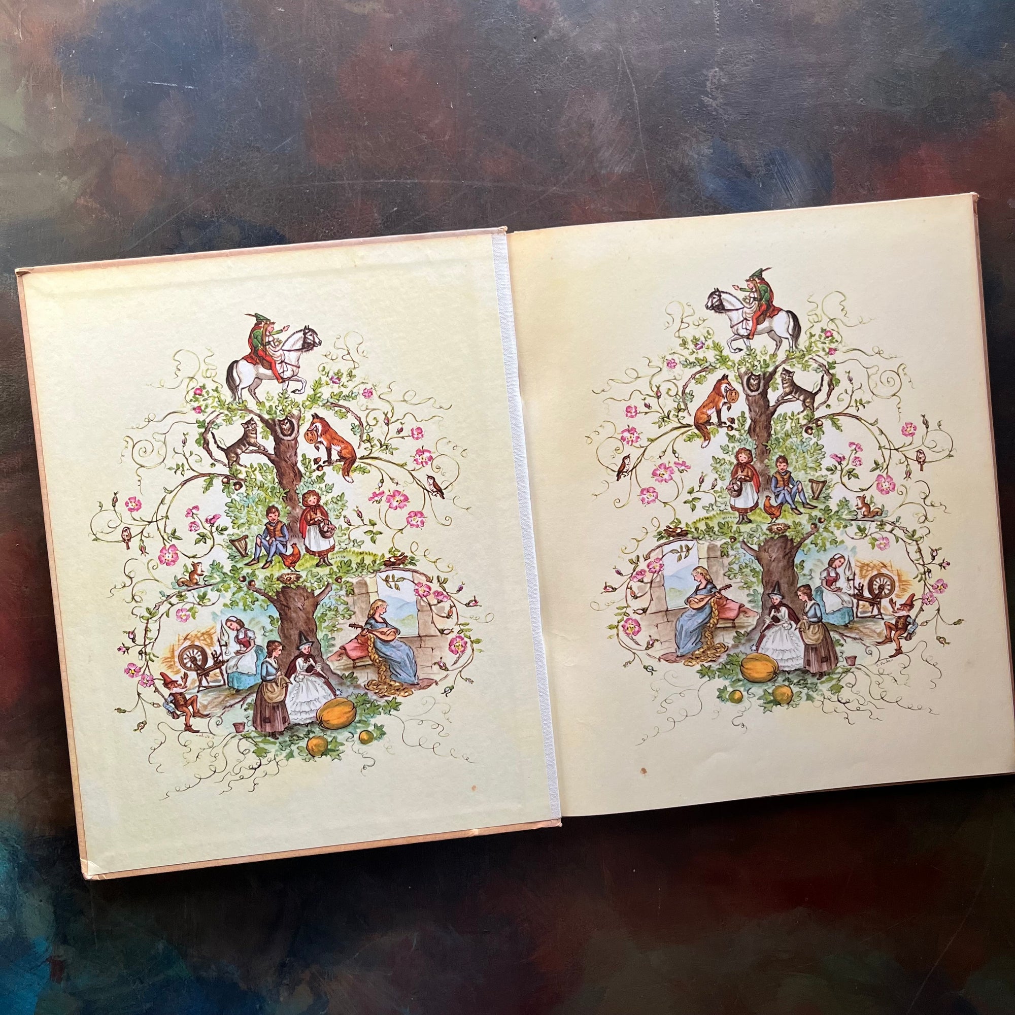 The Tasha Tudor Book of Fairy Tales selected, edited & illustrated by Tasha Tudor-vintage children's book-vintage fairy tales-vintage short stories-view of the inside cover