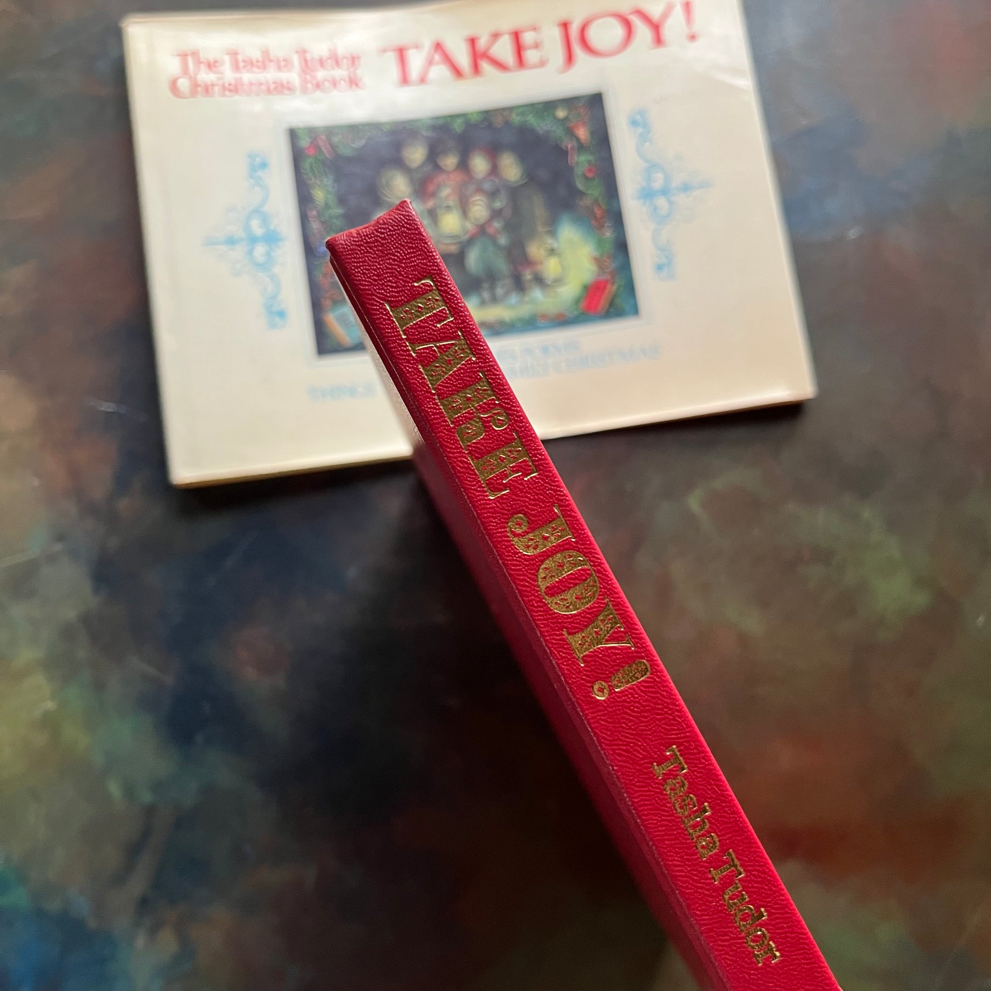 The Tasha Tudor Christmas Book Take Joy!-vintage Christmas Book-Songs, Stories, Poems-Family Christmas Activities-view of the spine