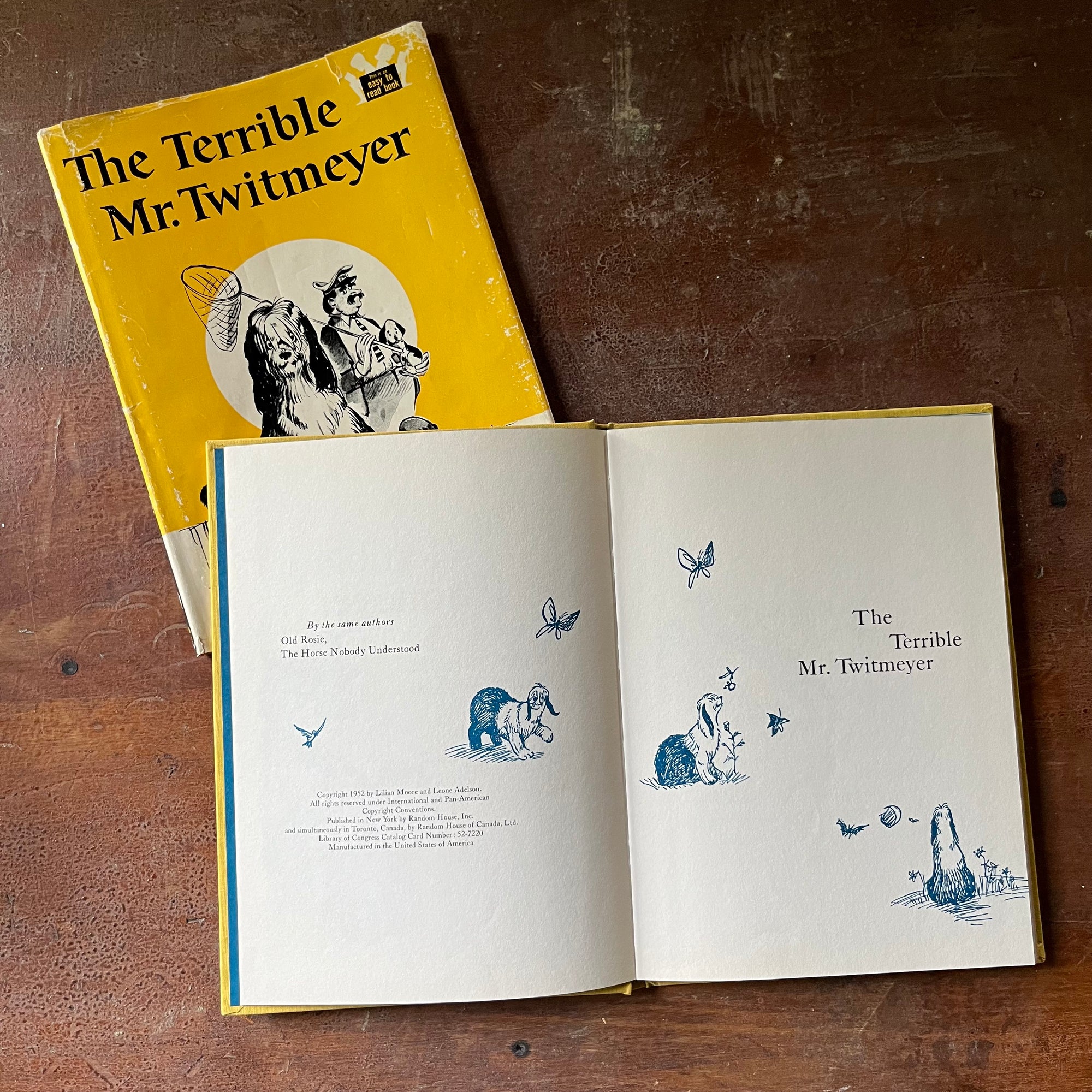 vintage children's chapter book, This is an Easy to Read Book, Step Into Reading - The Terrible Mr. Twitmeyer written by Lilian Moore & Leone Adelson with illustrations by Leonard Shortall - view of the copyright page