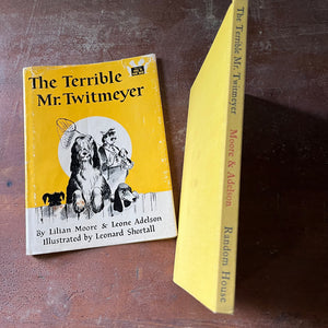 vintage children's chapter book, This is an Easy to Read Book, Step Into Reading - The Terrible Mr. Twitmeyer written by Lilian Moore & Leone Adelson with illustrations by Leonard Shortall - view of the spine